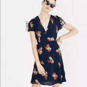 Madewell Silk Poppy Dress in Cactus Flower